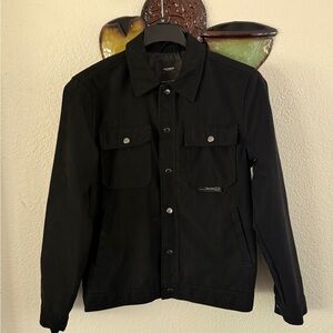 Pull&Bear black cotton twill jacket Size Small